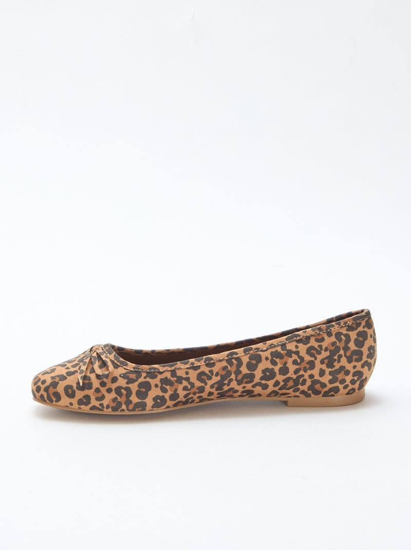 Suedette Ballet Flats Beige - Kiabi