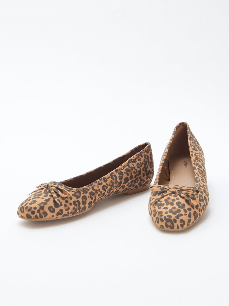 Suedette Ballet Flats Beige - Kiabi