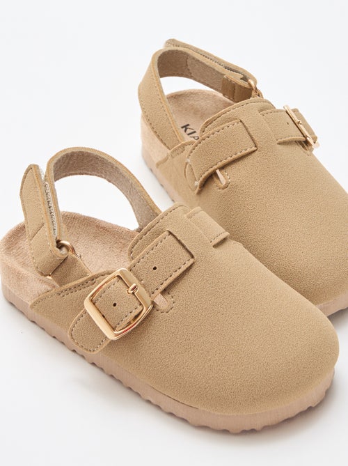 Suedette Clogs with Hook and Loop Fastener - Kiabi
