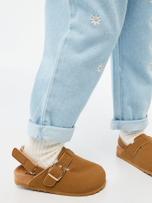 Suedette Clogs with Hook and Loop Fastener - Kiabi