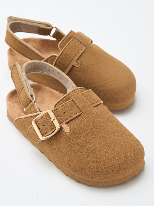 Suedette Clogs with Hook and Loop Fastener - Kiabi