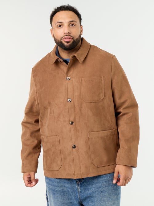 Suedette jacket with patch pockets - Kiabi