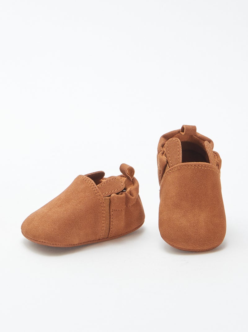 Suedette slippers with 3D ears brown - Kiabi