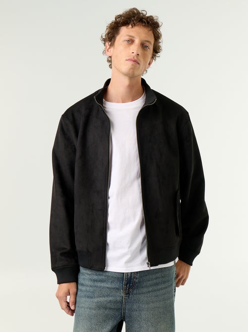 Suedette Zip-Up Jacket - Kiabi