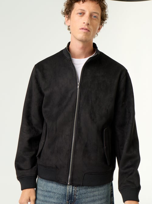 Suedette Zip-Up Jacket - Kiabi