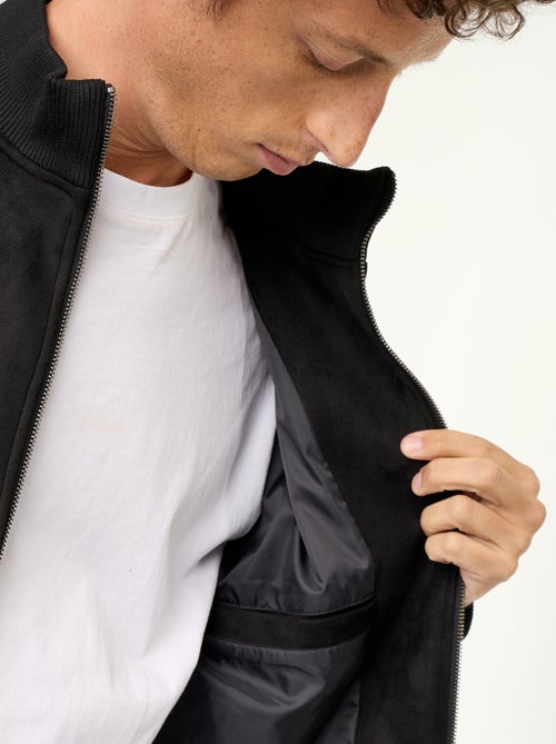 Suedette Zip-Up Jacket - Kiabi
