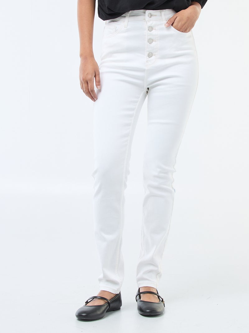 Super Skinny High-Waisted Jeans - L32 White - Kiabi