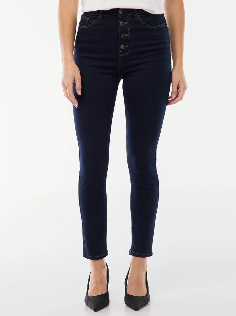 Super Skinny Jeans mit extra hohem Bund - L28 Blau - Kiabi