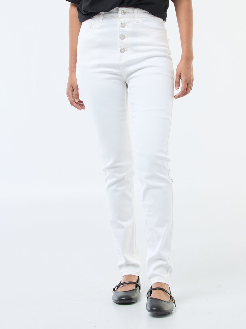 Super Skinny Jeans Super High Waist - L34 Weiß - Kiabi