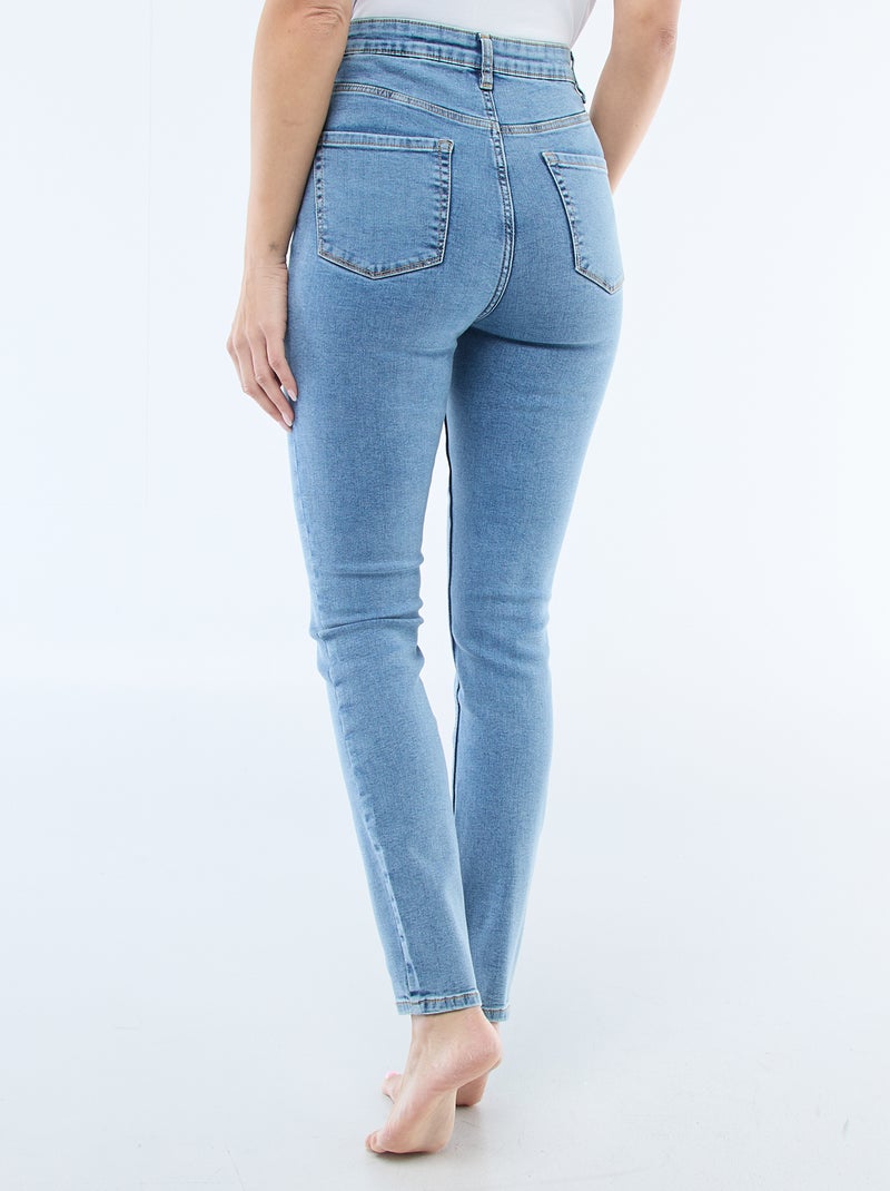 Super Skinny Stretch Denim Jeans in Cotton Blue - Kiabi