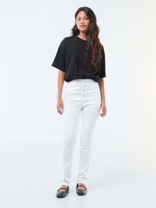Super Skinny Stretch Denim Jeans in Cotton - Kiabi