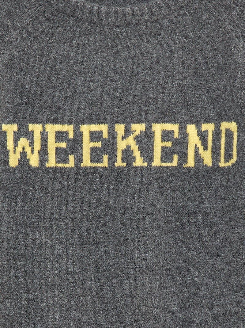 Superweicher Pullover mit Botschaft Grau - Kiabi