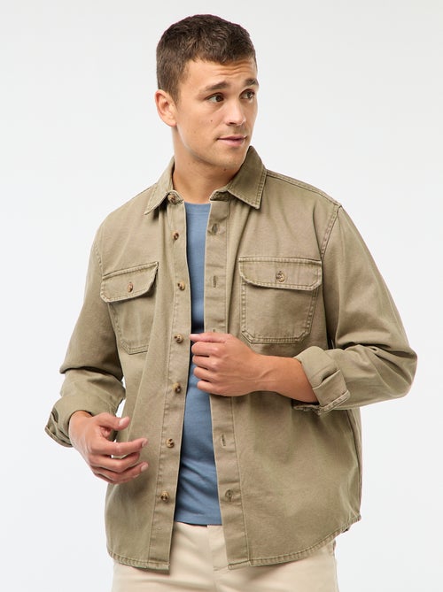 Sur chemise manches longues en coton - Kiabi