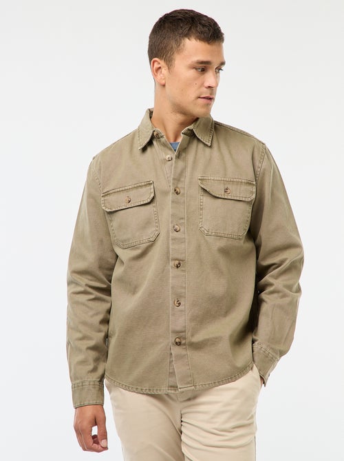 Sur chemise manches longues en coton - Kiabi