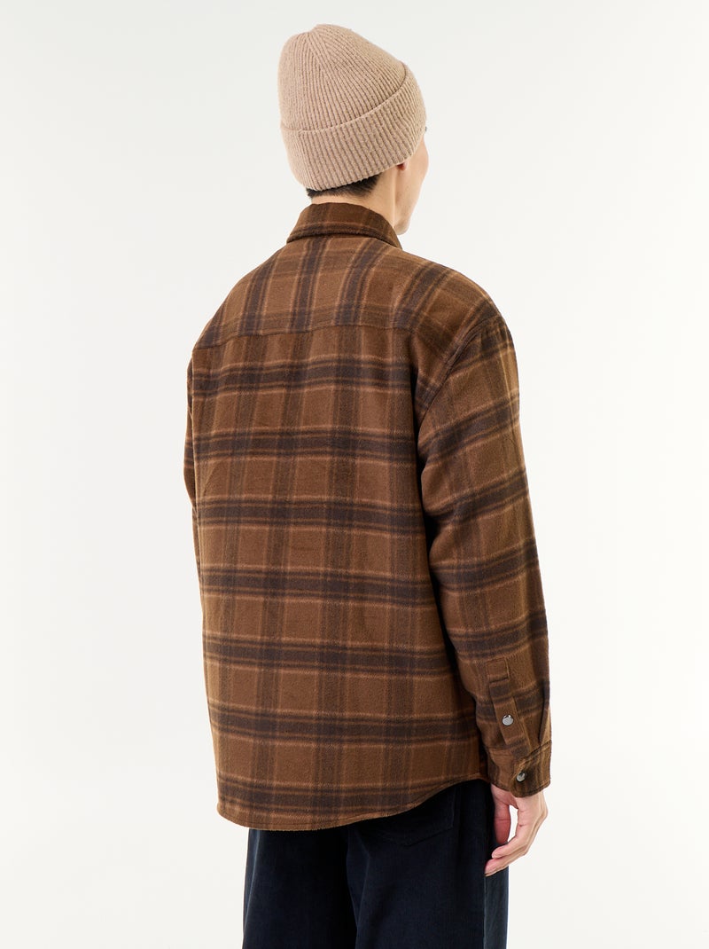 Surchemise à carreaux en flanelle Marron - Kiabi