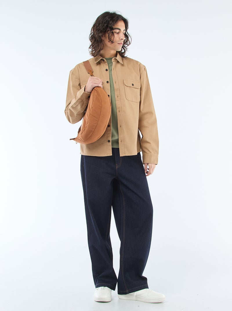 Surchemise en coton Beige - Kiabi