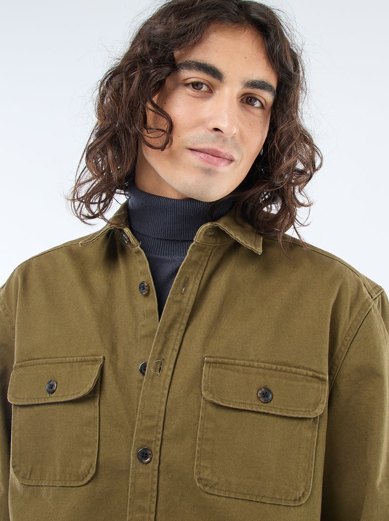 Surchemise en coton Vert - Kiabi