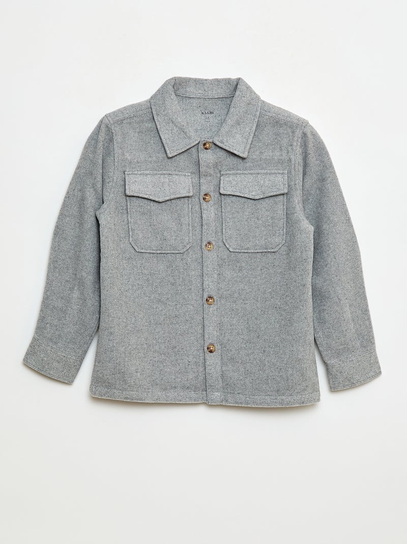 Surchemise en flanelle regular Gris - Kiabi
