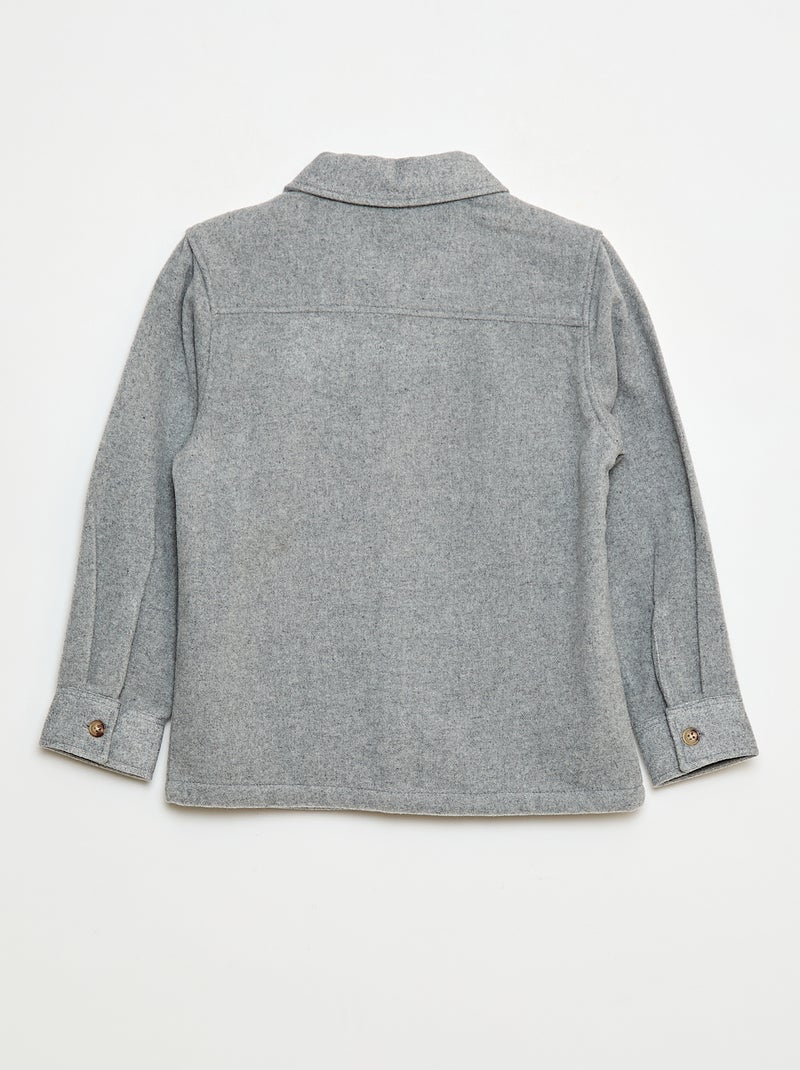 Surchemise en flanelle regular Gris - Kiabi