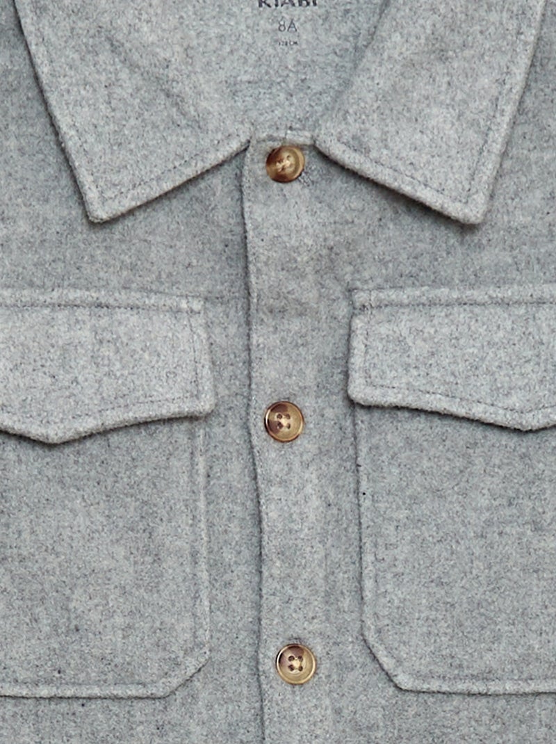 Surchemise en flanelle regular Gris - Kiabi