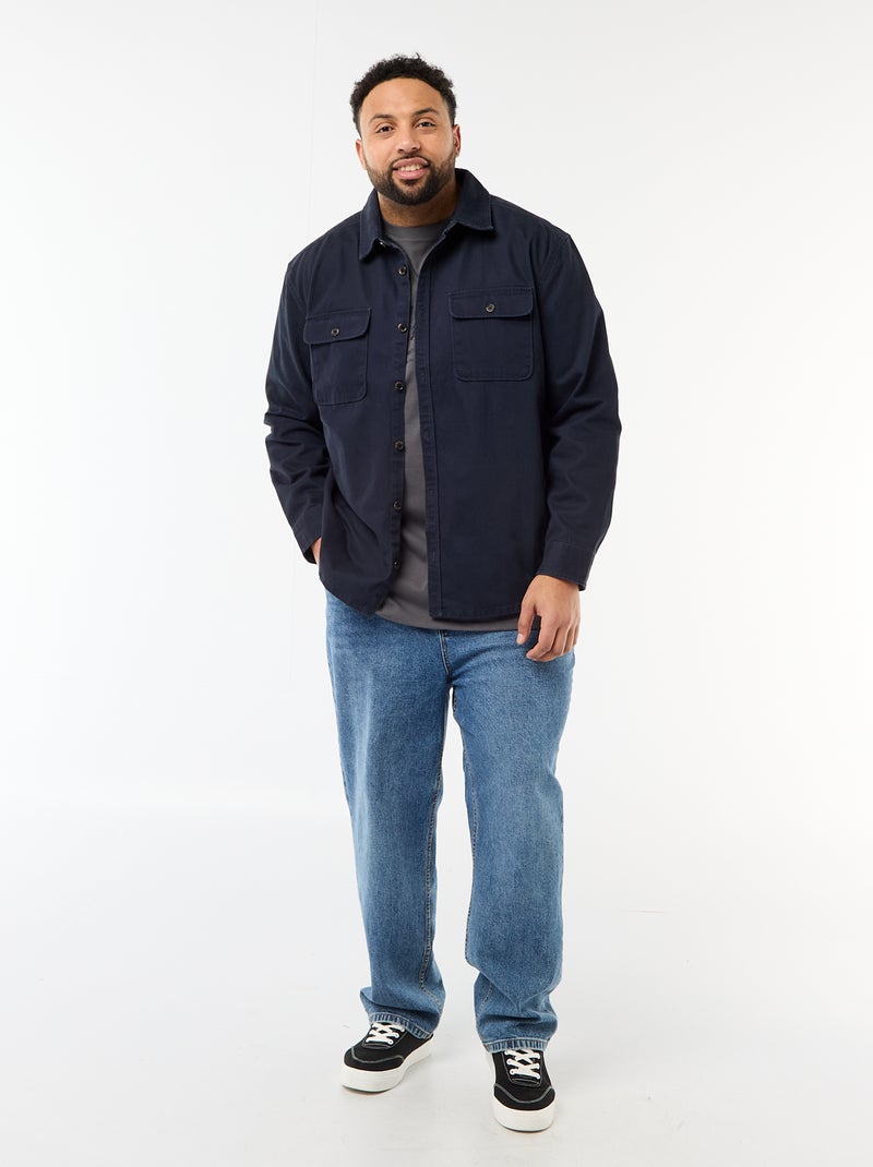 Surchemise en twill avec poches poitrine à rabat Bleu - Kiabi