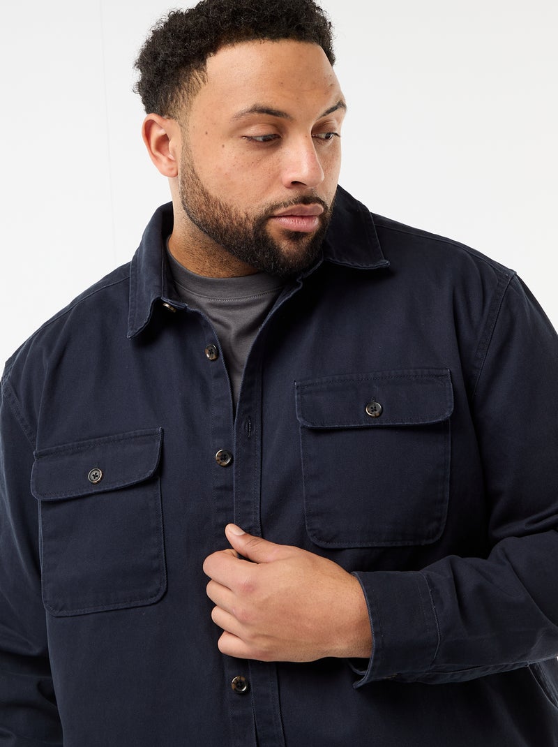 Surchemise en twill avec poches poitrine à rabat Bleu - Kiabi