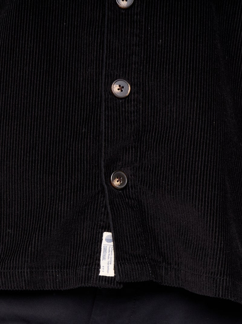 Surchemise en velours côtelée Noir - Kiabi