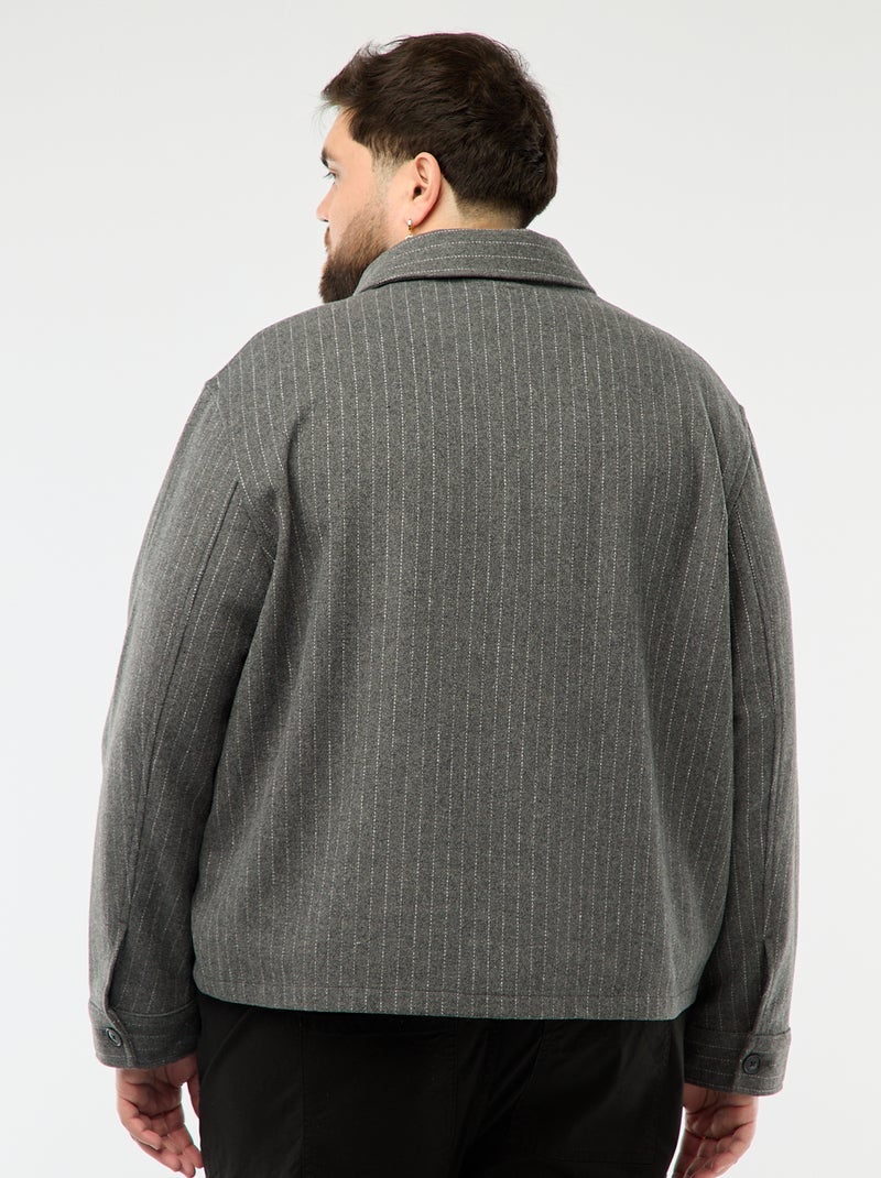 Surchemise ouverture boutonnée avec poches à rabat Gris - Kiabi