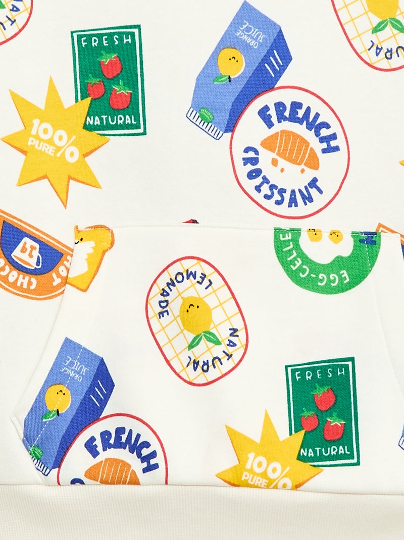 Sweat à capuche - Grafik Edition Blanc - Kiabi