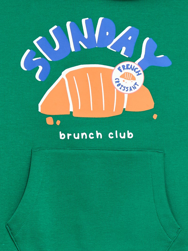 Sweat à capuche - Grafik Edition Vert - Kiabi