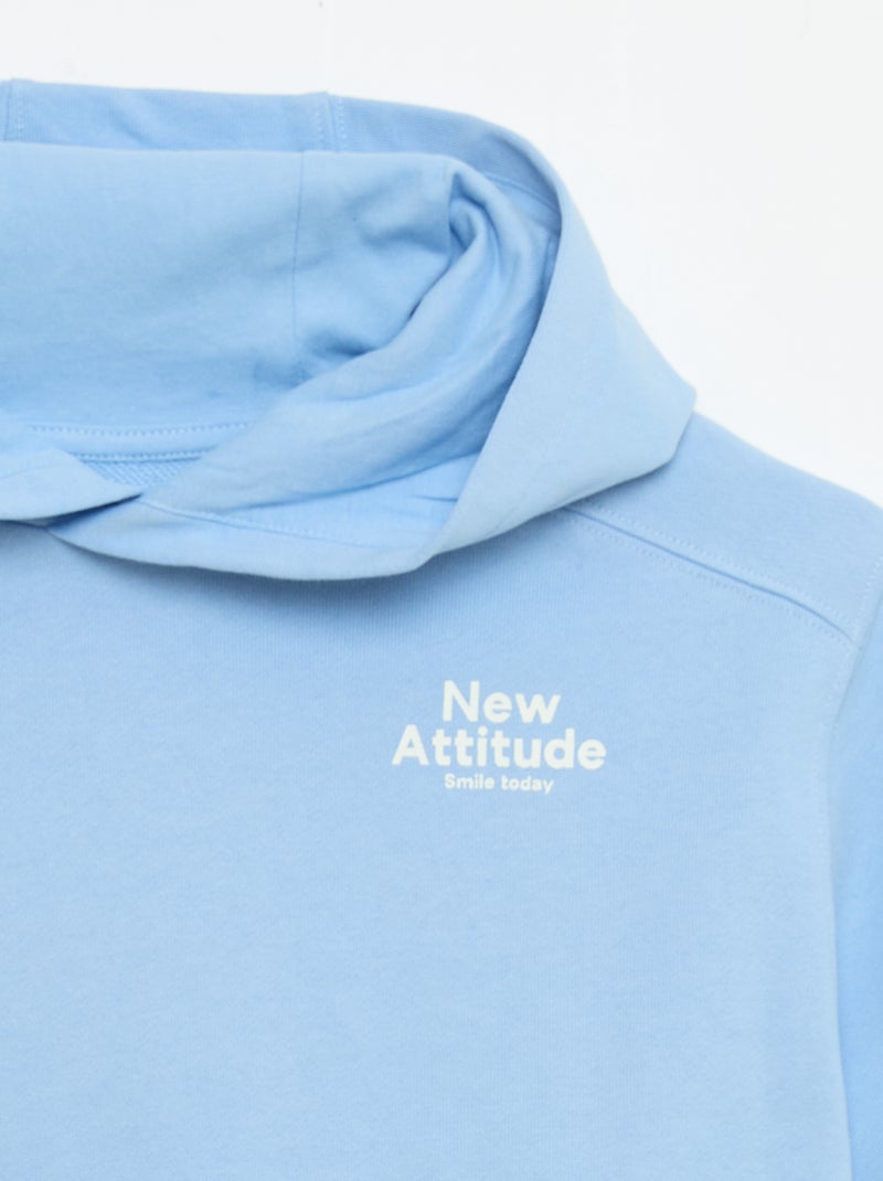 Sweat à capuche à manches courtes Bleu - Kiabi