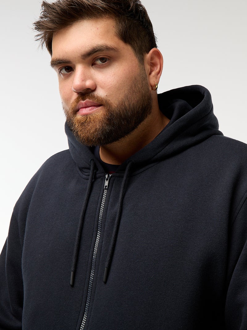 Sweat à capuche à ouverture zippée Bleu - Kiabi