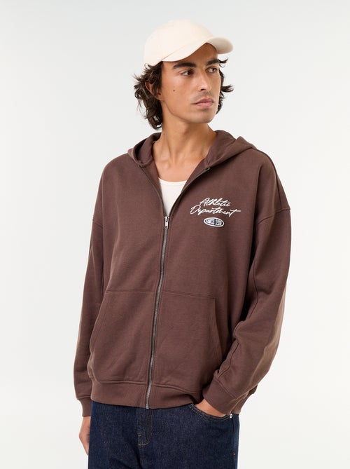 Sweat à capuche avec inscription recto verso - Kiabi