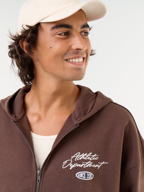 Sweat à capuche avec inscription recto verso - Kiabi