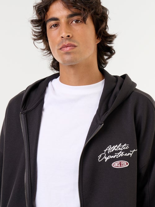 Sweat à capuche avec inscription recto verso - Kiabi