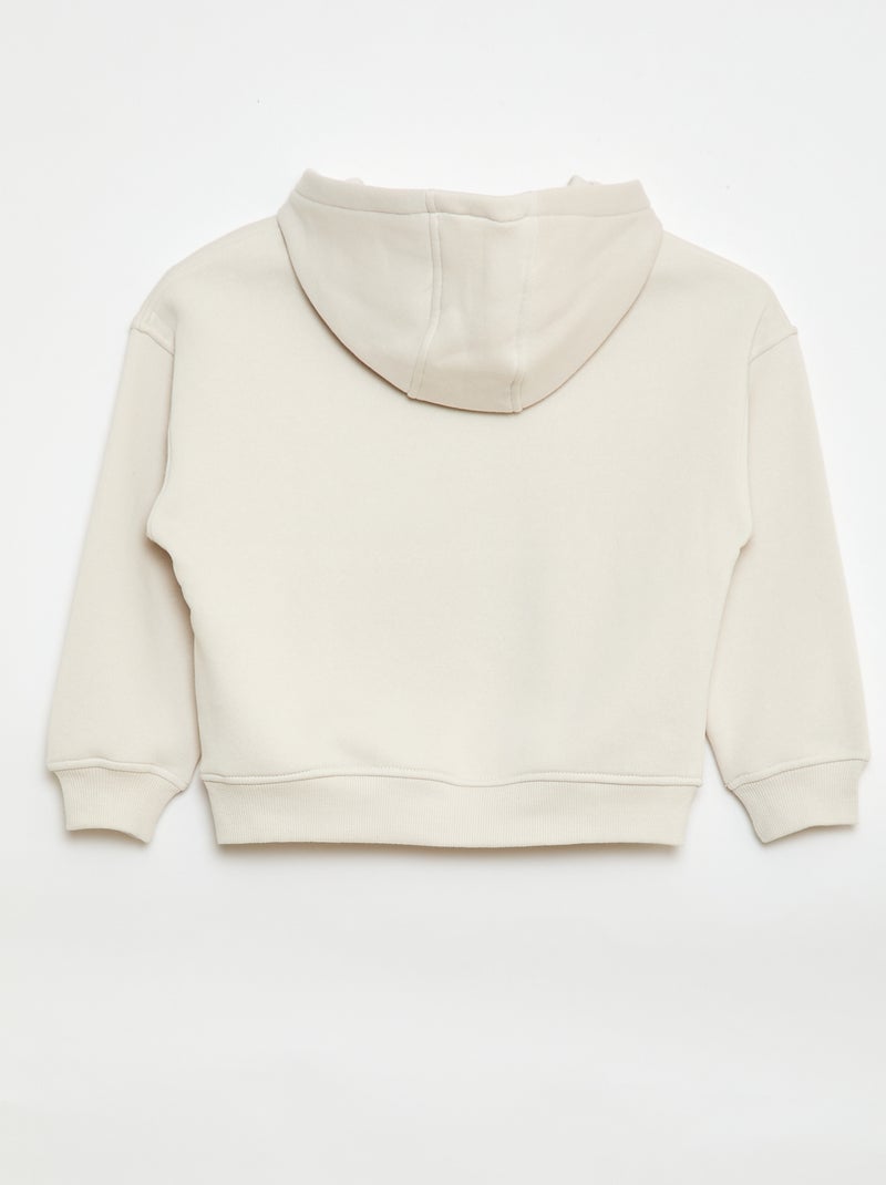 Sweat à capuche avec un imprimé en relief Blanc - Kiabi