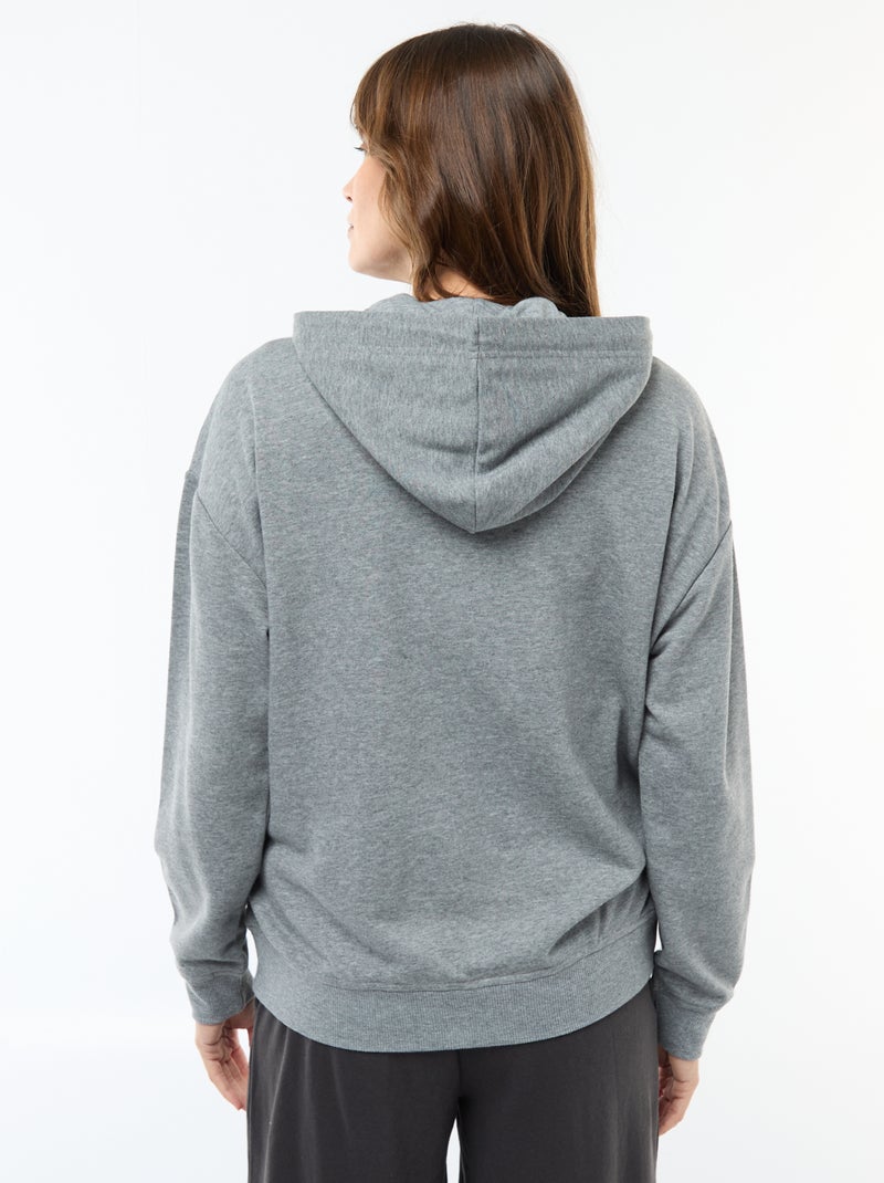 Sweat à capuche d'allaitement Gris - Kiabi