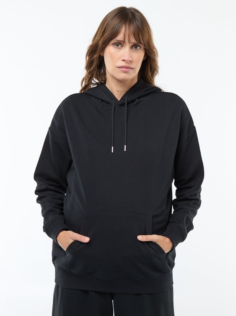 Sweat à capuche d'allaitement Noir - Kiabi