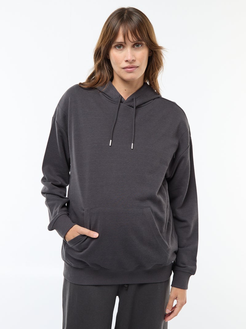 Sweat à capuche d'allaitement Noir - Kiabi