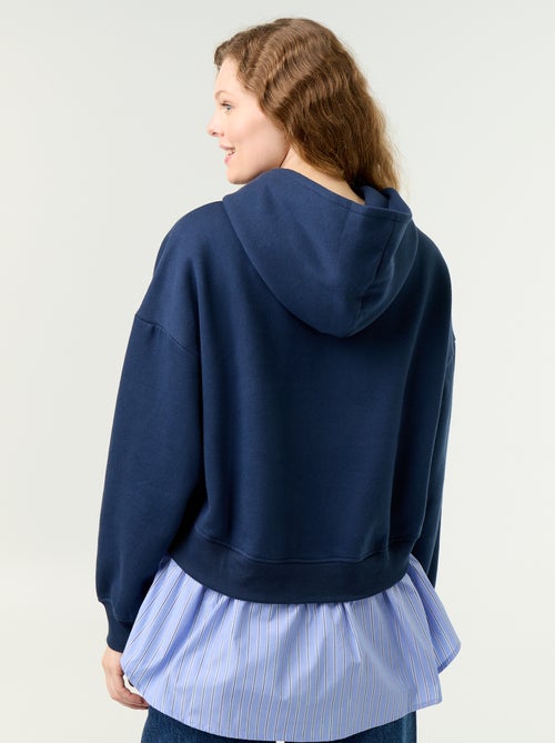 Sweat à capuche effet 2 en 1 base chemise - Kiabi