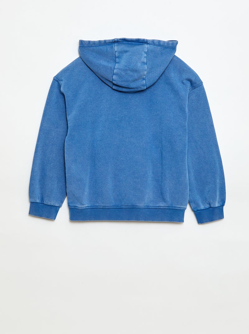 Sweat à capuche effet délavé Bleu - Kiabi