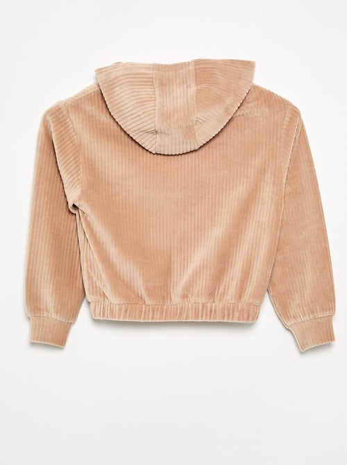 Sweat à capuche en maille côtelée - Kiabi