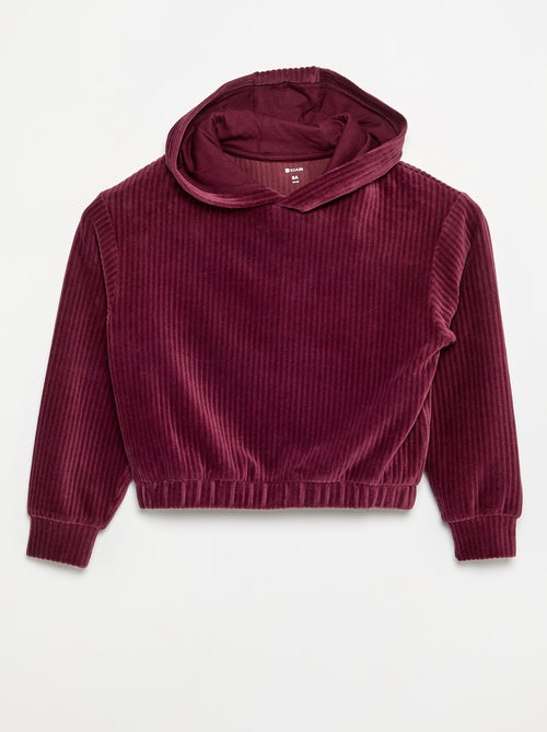 Sweat à capuche en maille côtelée - Kiabi