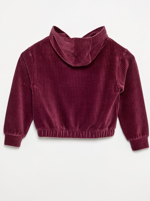 Sweat à capuche en maille côtelée - Kiabi