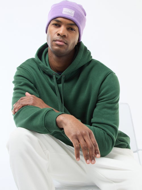 Sweat à capuche en molleton gratté avec poche kangourou - Kiabi