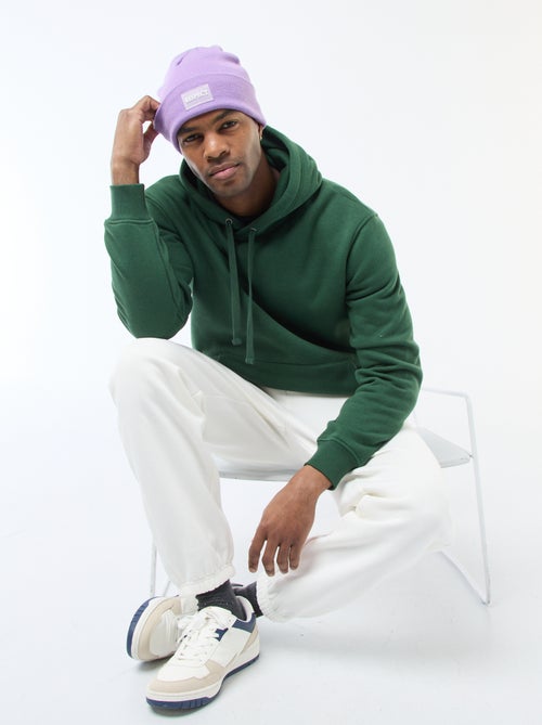 Sweat à capuche en molleton gratté avec poche kangourou - Kiabi