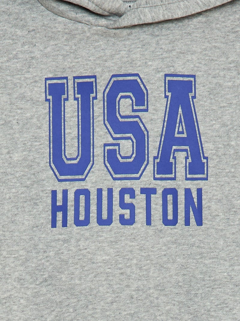 Sweat à capuche en molleton gratté Gris - Kiabi