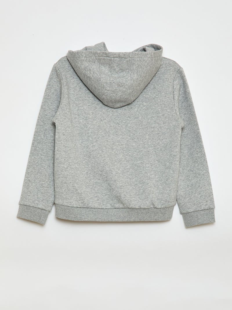 Sweat à capuche en molleton gratté Gris - Kiabi