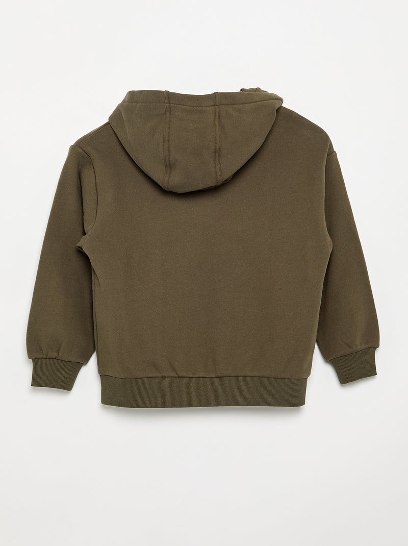 Sweat à capuche et poche kangourou Kaki - Kiabi