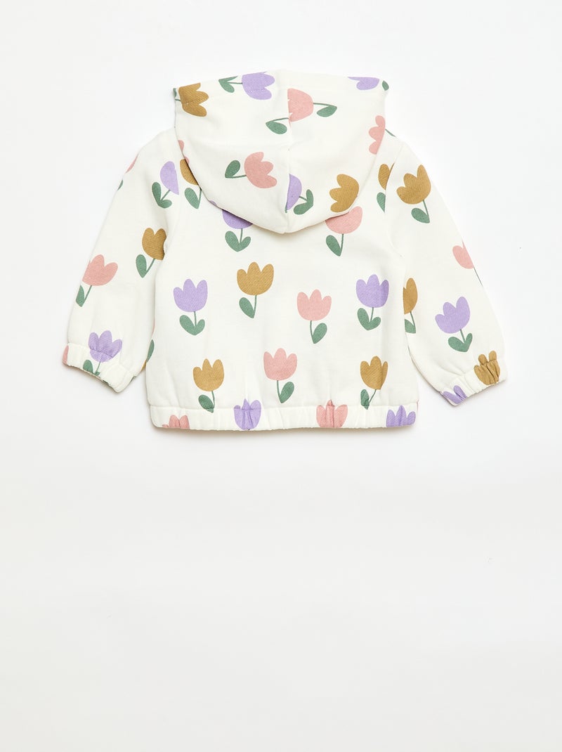 Sweat à capuche imprimé Blanc - Kiabi